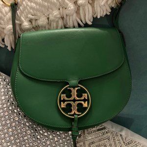 Tory Burch Gorgeous LIKE NEW Logo Saddlebag Handbag